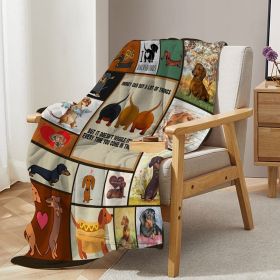 Dachshund Dog Animal Flannel Blanket Kids Cute Puppy Theme Fuzzy Warm and Cozy Throws for Boys Girls Pet Fleece Blankets