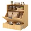 Dog Feeding Station with Storage, Hidden Pet Feeding Station with 2 Elevated Bowls, Tilt Out Storage Cabinet
