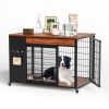 38" Dog Crate Furniture - Dog Crate with DIY Frame, Sliding Door Indoor Kennel, Wooden Dog Cage End Table