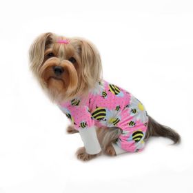 Ultra Soft Plush Minky Bumblebee & Flower Pajamas (Color: PINK, size: XS)