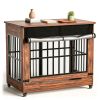 46" Large Dog Crate Furniture, Double Door Wooden Indoor Dog Kennel Furniture