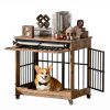 32" Dog Crate Furniture, Double Door Wooden Indoor Dog Kennel Furniture