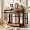 32" Dog Crate Furniture, Double Door Wooden Indoor Dog Kennel Furniture