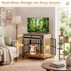 32" Dog Crate Furniture, Double Door Wooden Indoor Dog Kennel Furniture